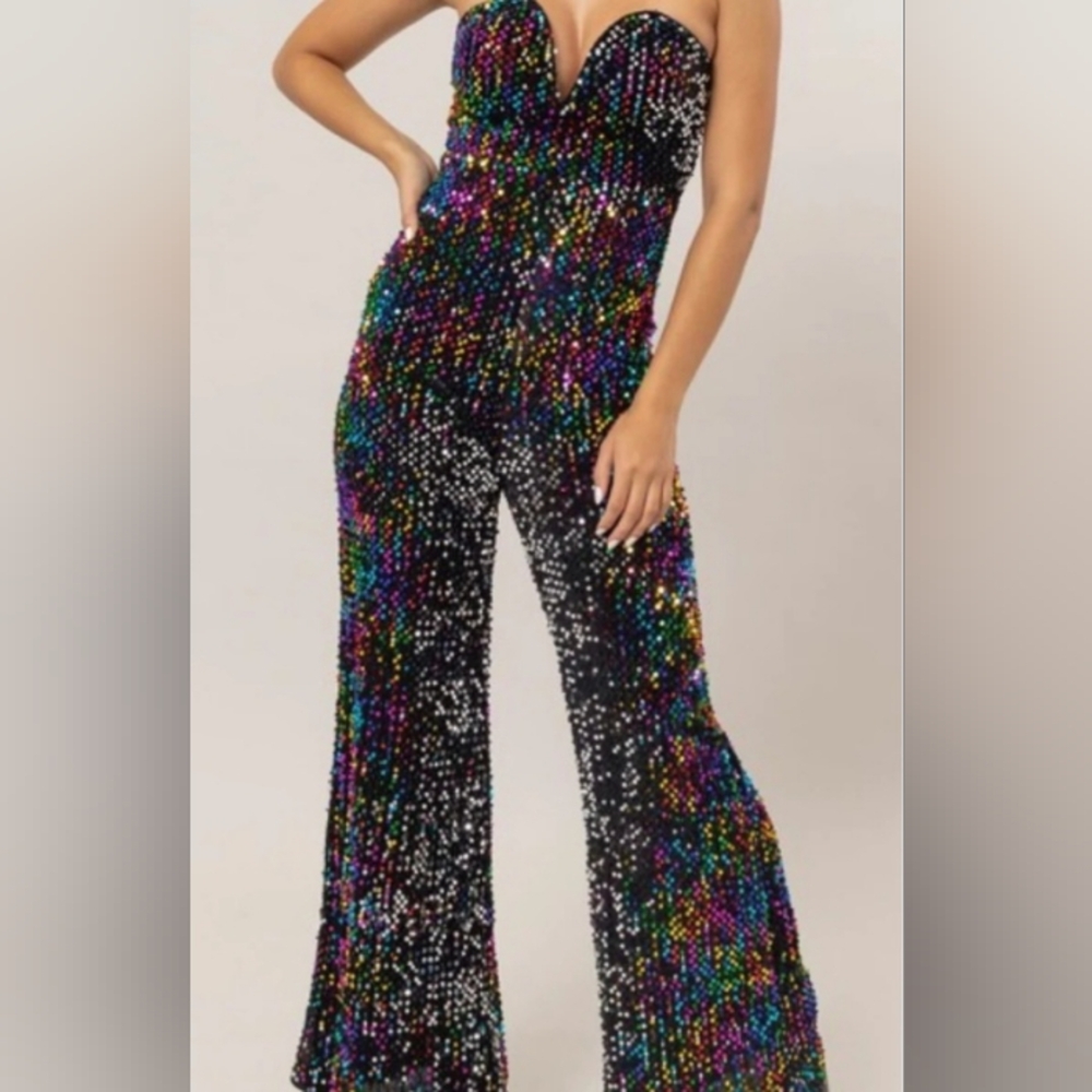 Multicolor Sequin Jumpsuit